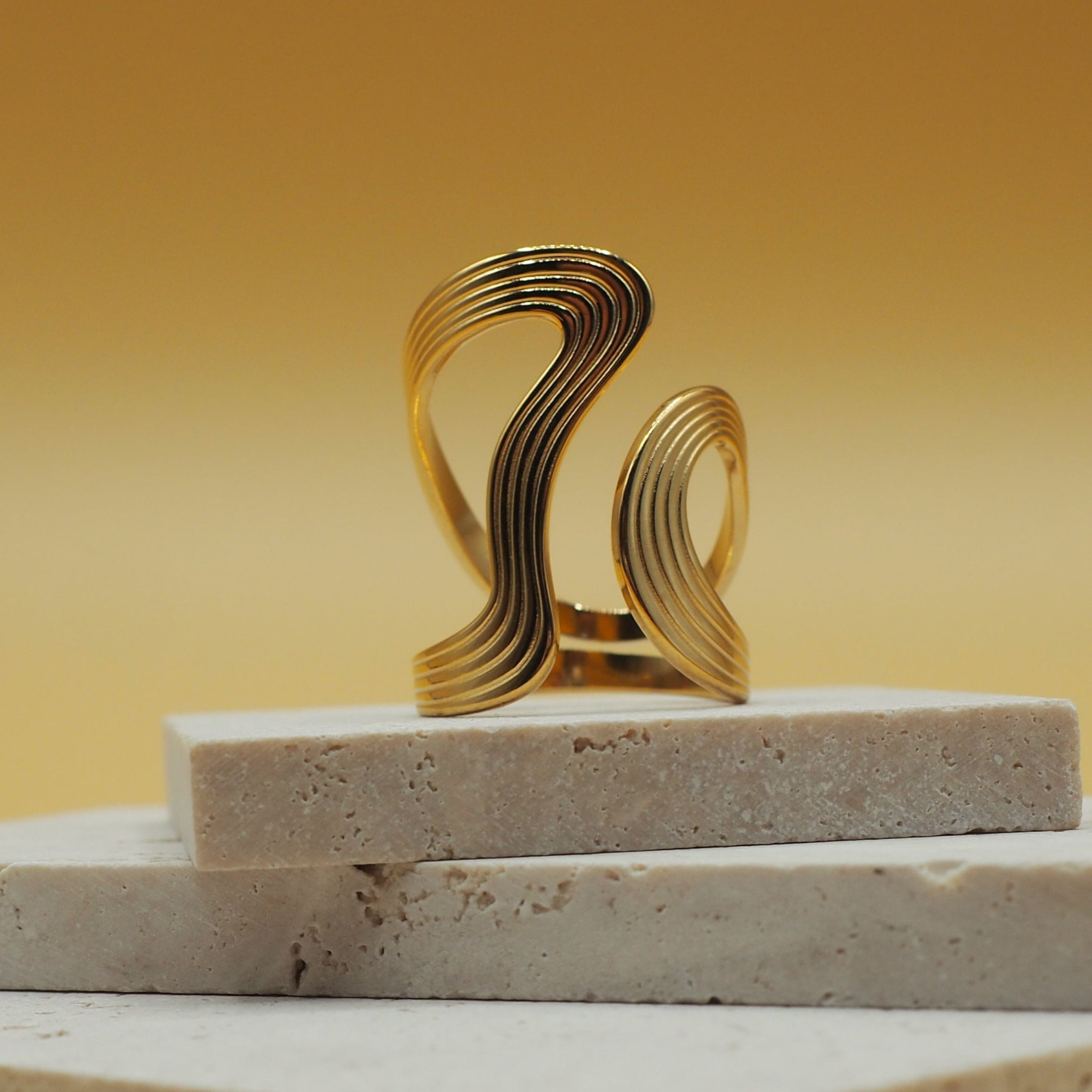 NOVA Ring – 18K PVD Verguld - Verstelbaar