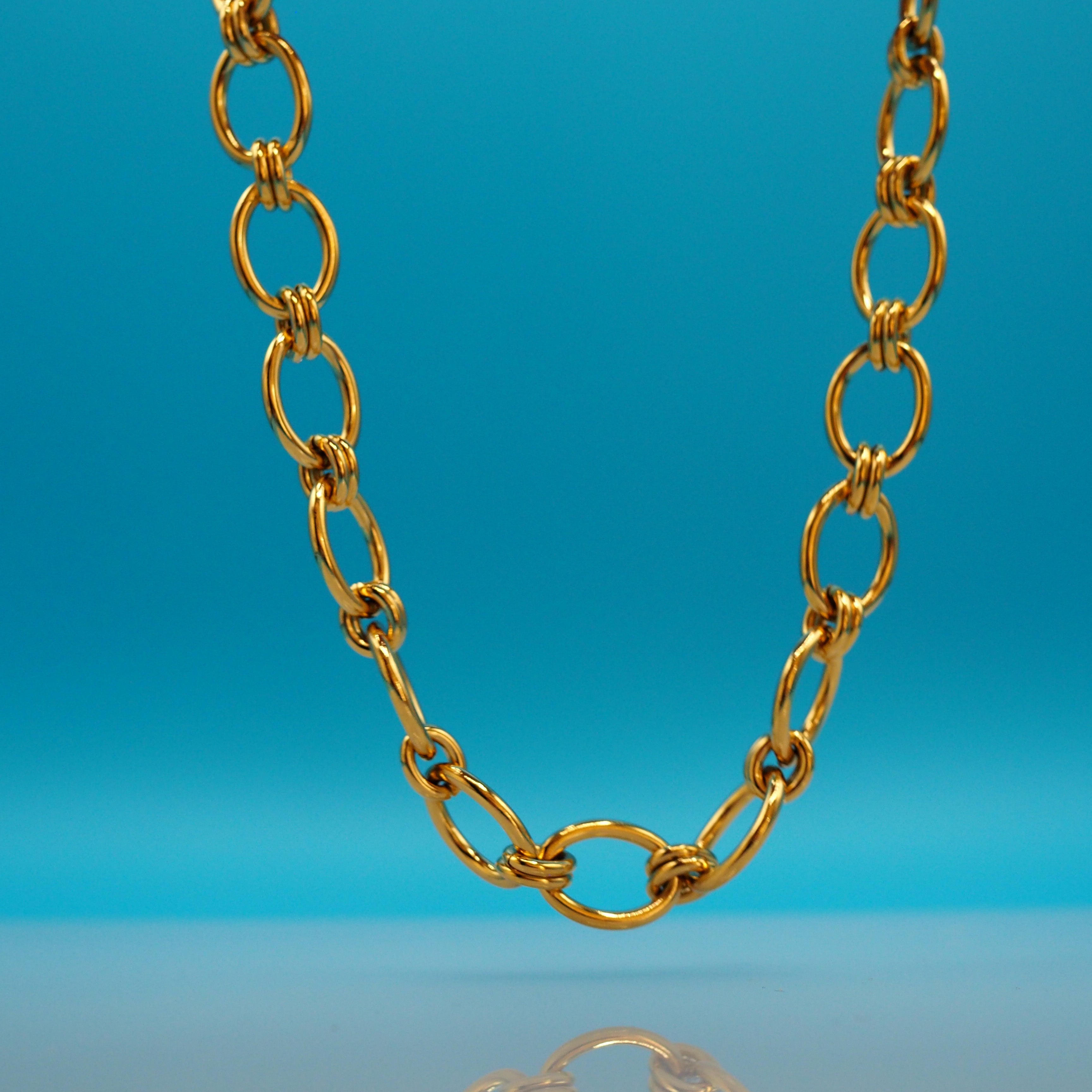 Gouden ketting met open schakels verstelbaar – AMBERLY More Jewels