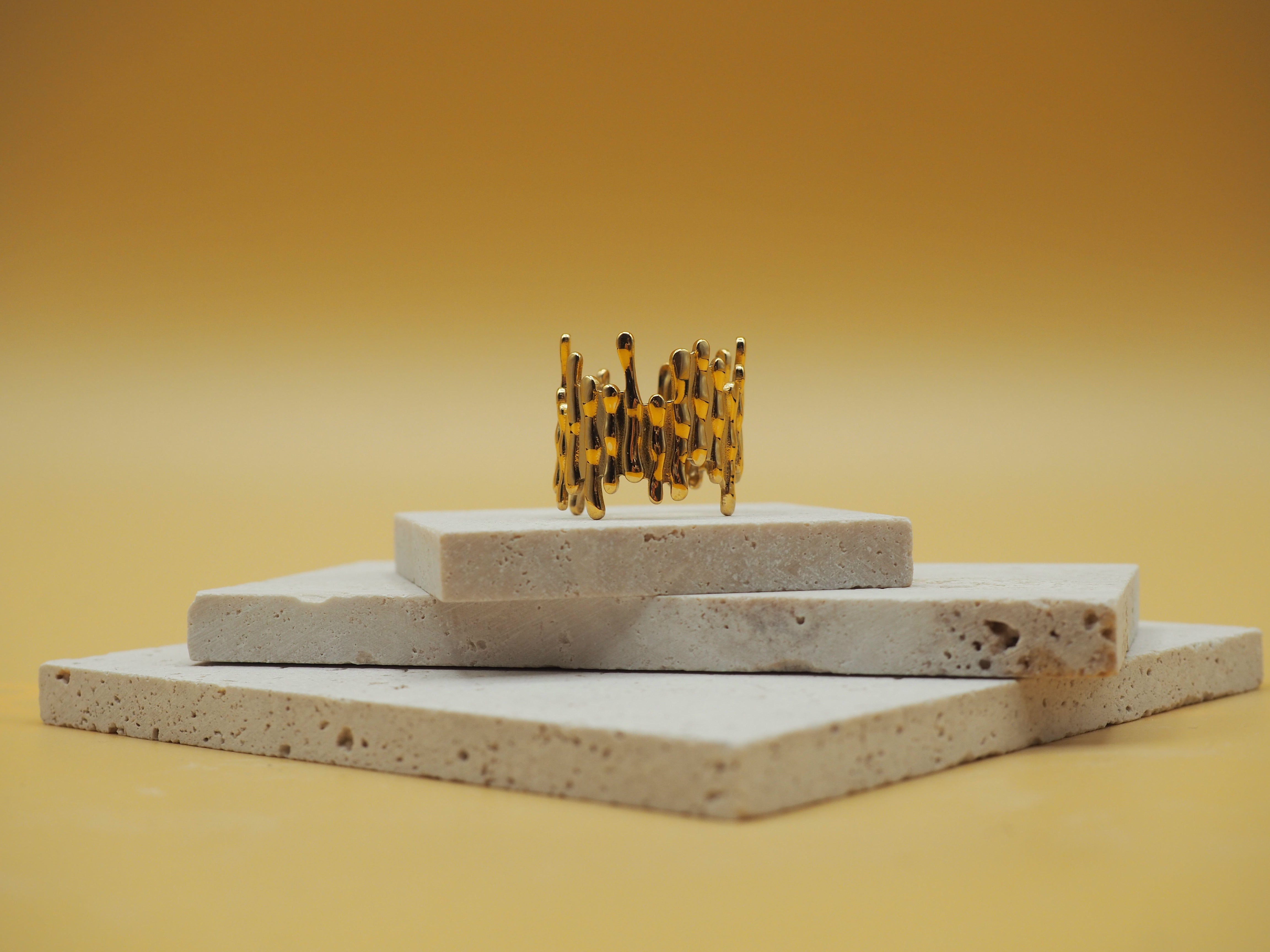 Gouden ring dames 18K PVD verguld – AURORA More Jewels