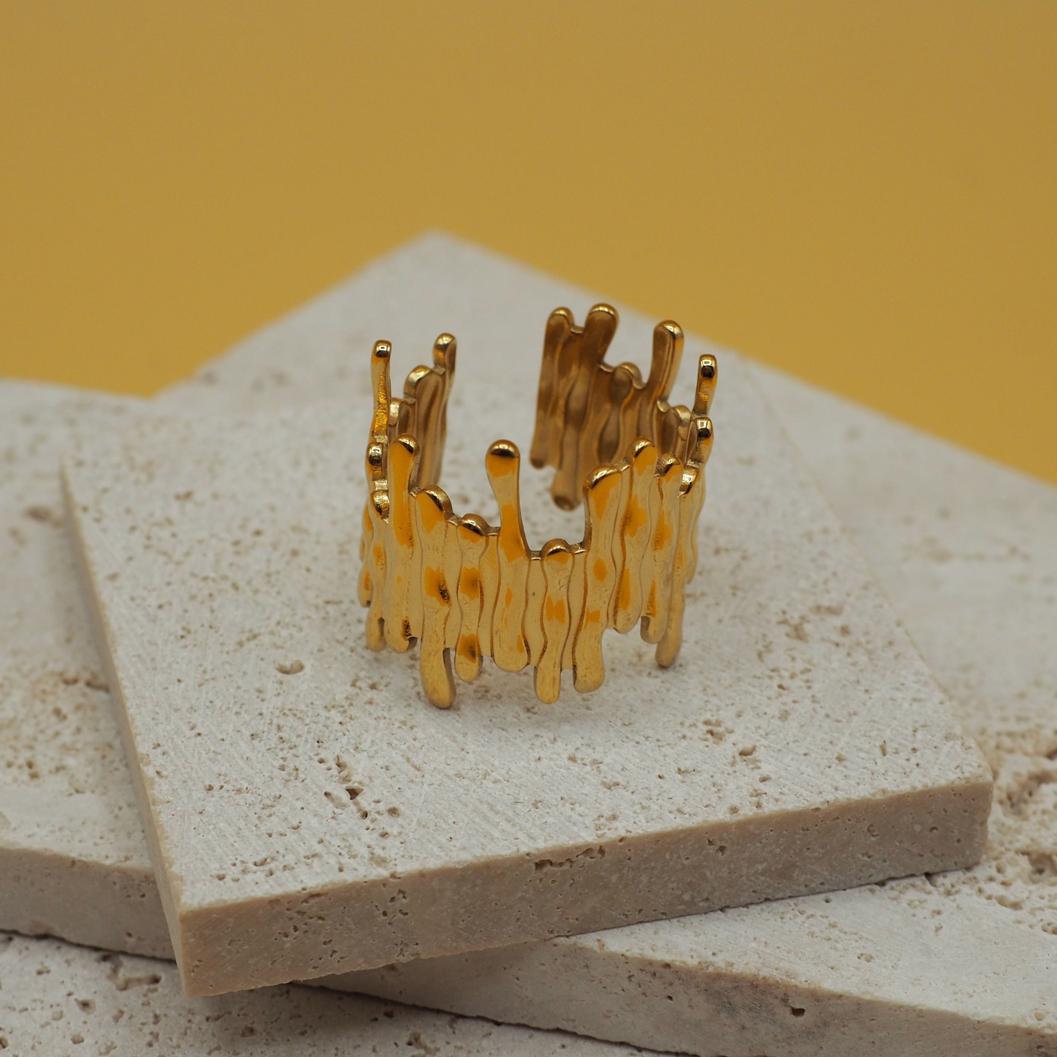 Open gouden statement ring waterproof – AURORA