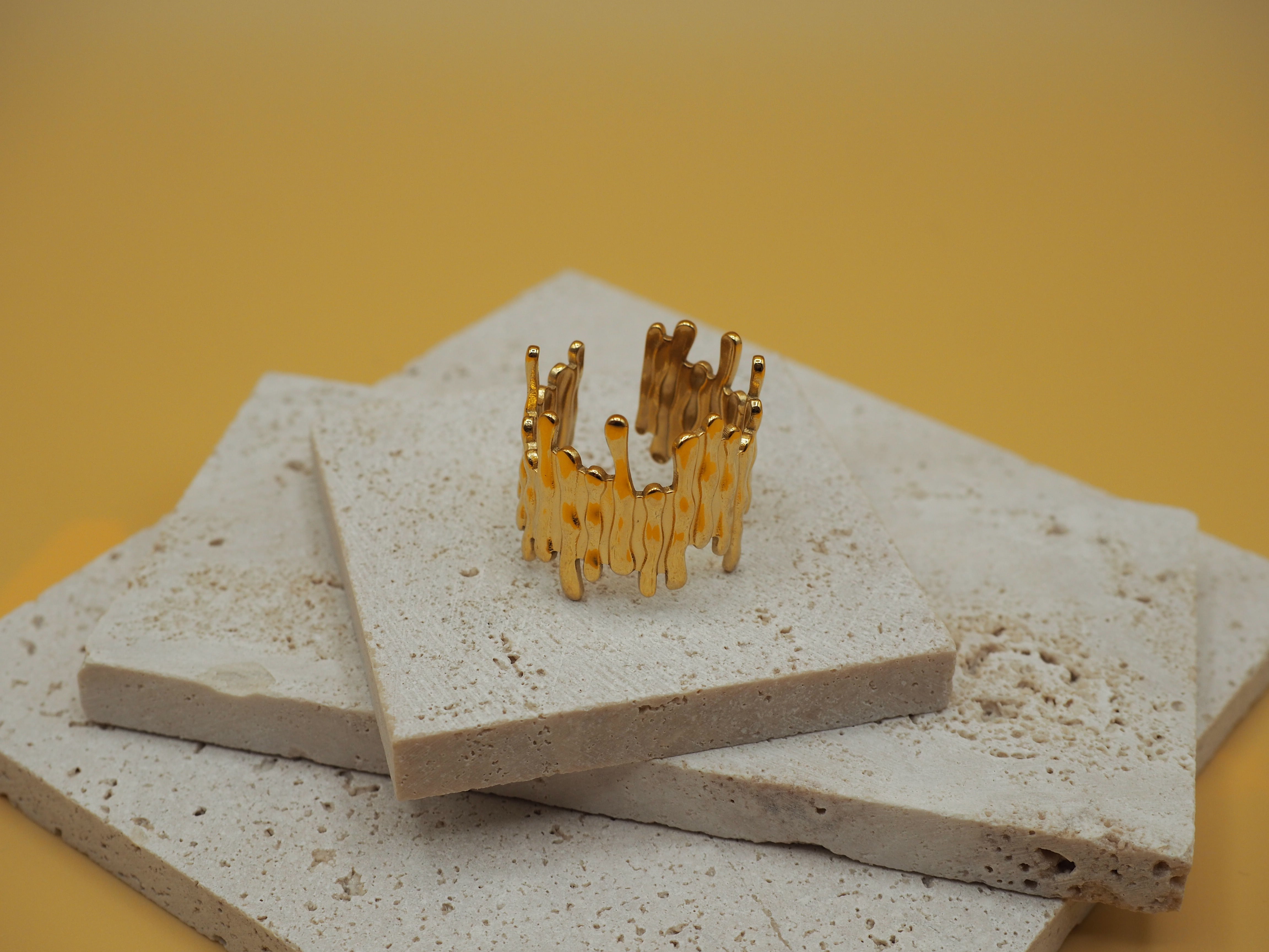 Open gouden statement ring waterproof – AURORA