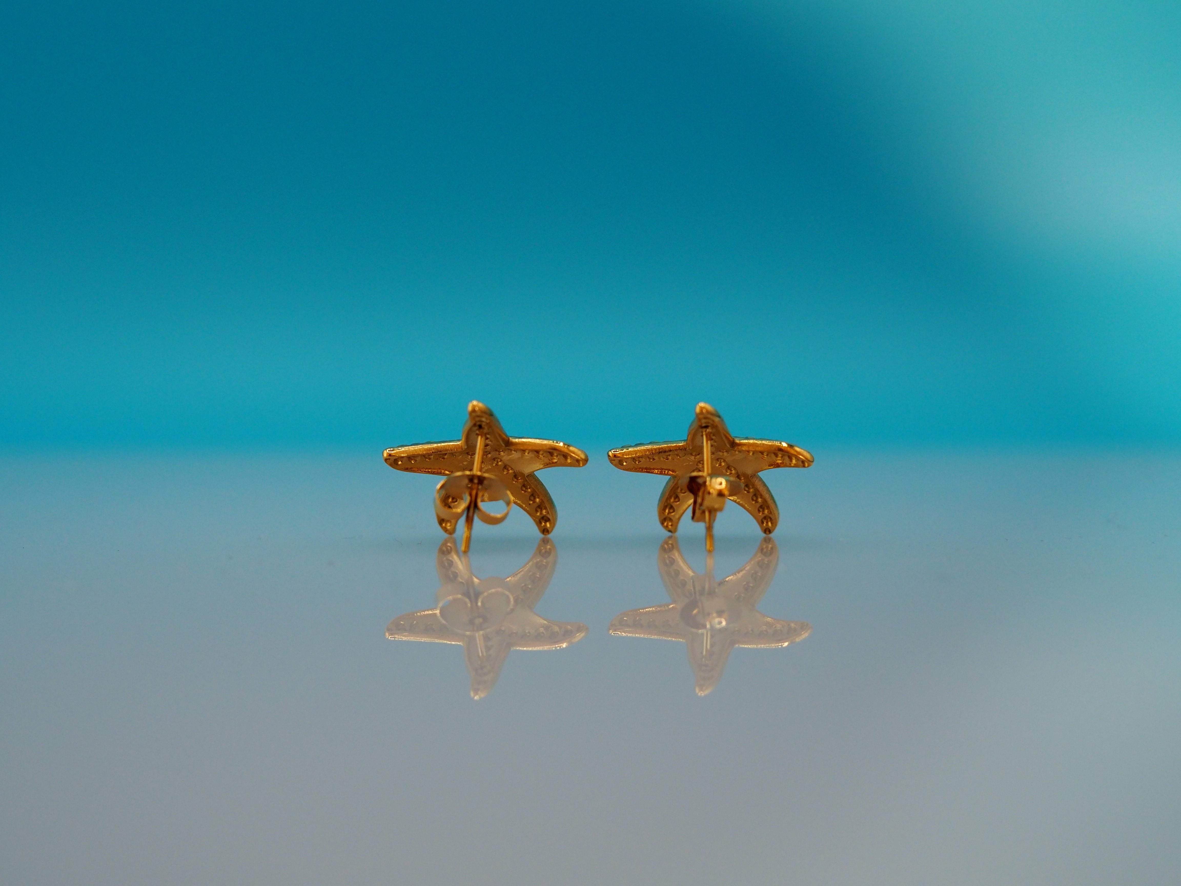 Minimalistische zeester oorknoppen goud dames – AVA 18K verguld