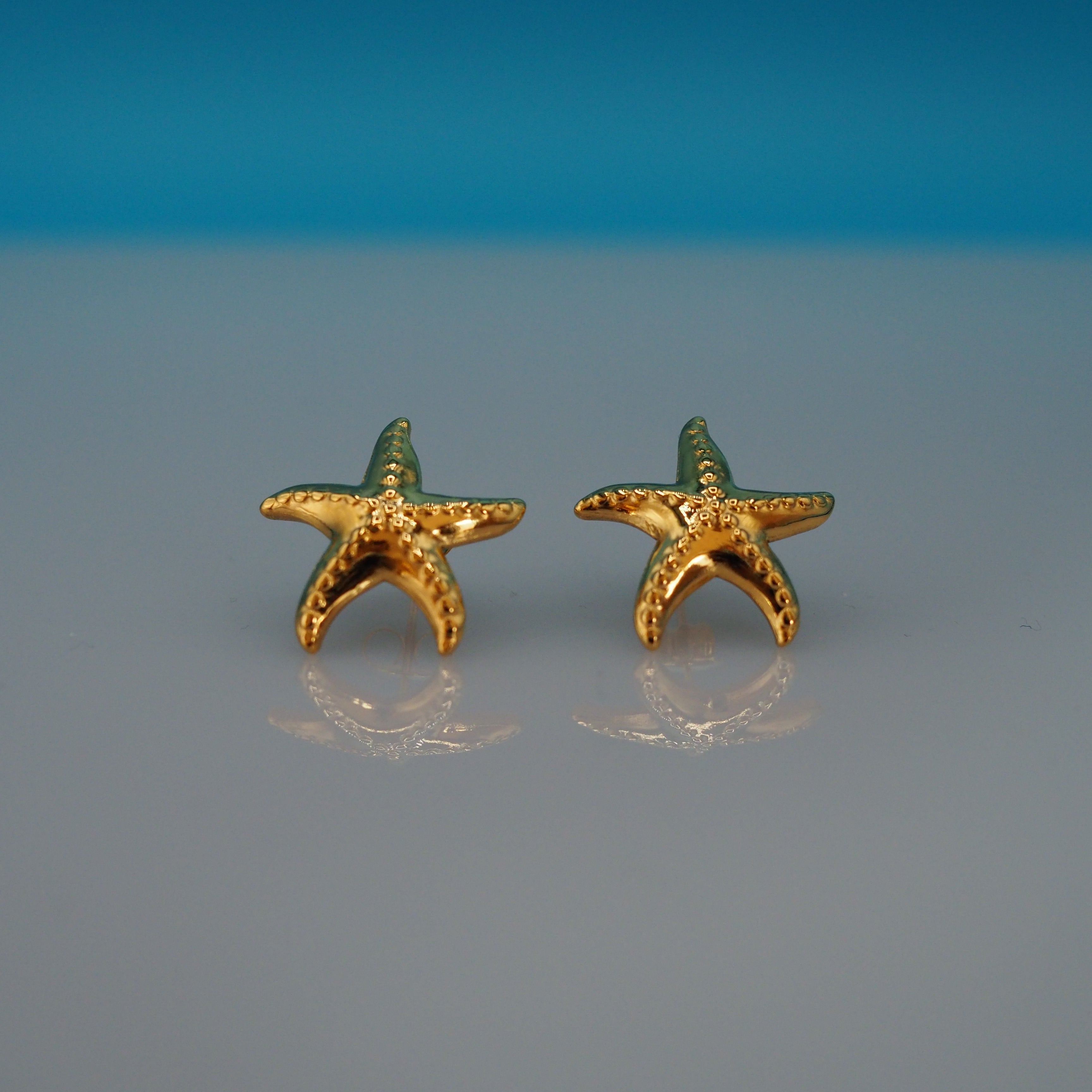 Gouden zeester oorknoppen dames 18K PVD verguld – AVA More Jewels