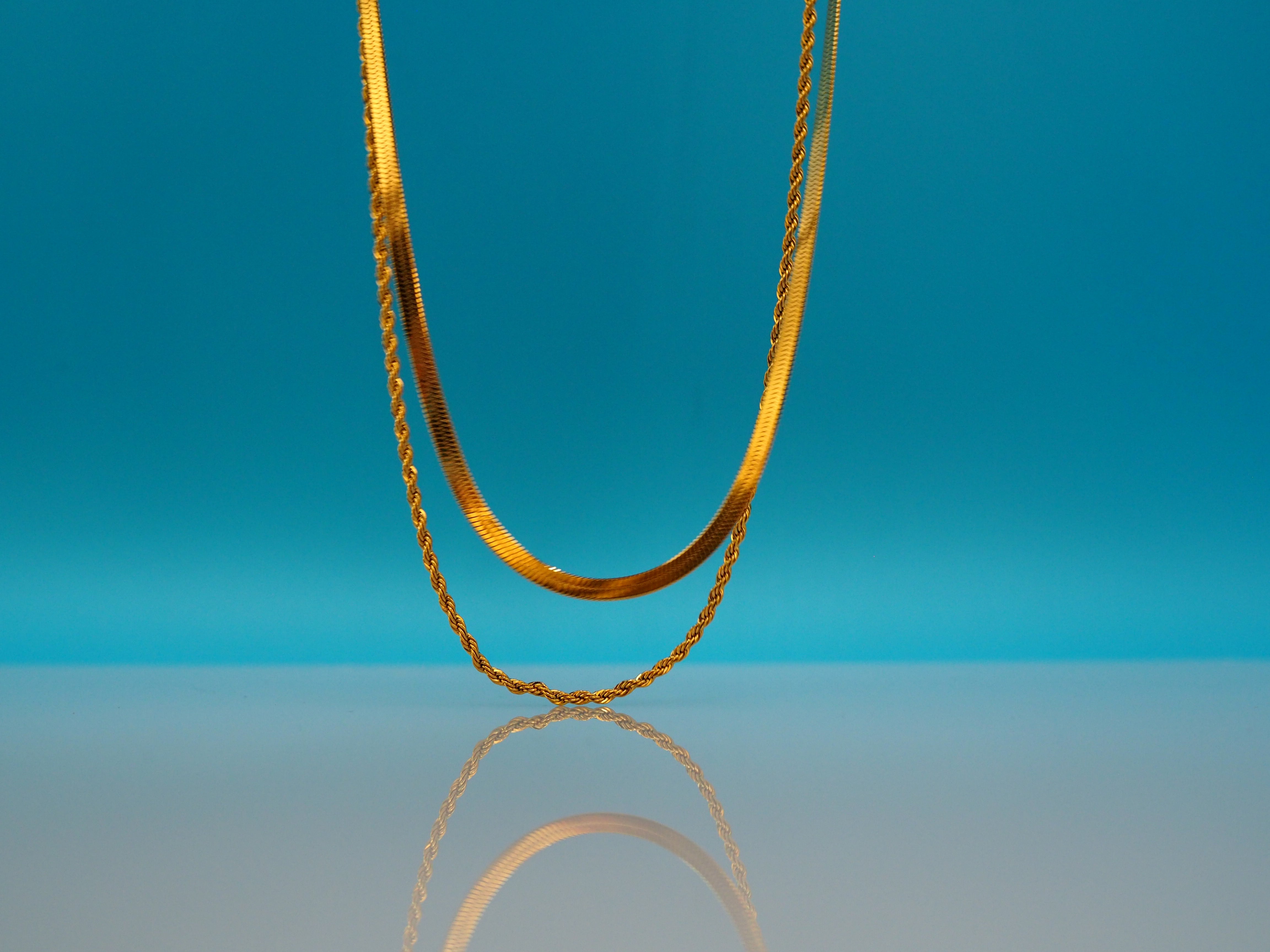 Dubbele gouden ketting dames 18K PVD verguld – BO More Jewels